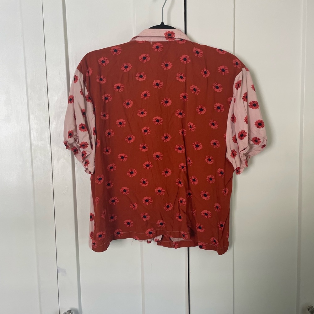 Floral mixed print short sleeve button down - Abound - size S - Picture 4 of 4